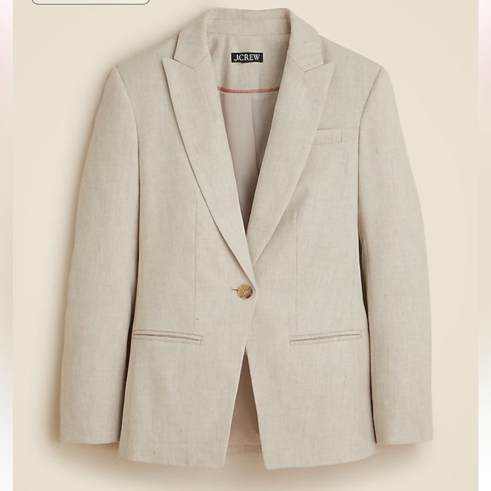 J. Crew Alexandra Linen Single-Button Blazer - Picture 5 of 13
